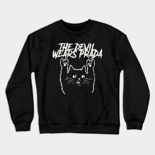 devils wear and the cat Crewneck Sweatshirt